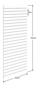 Πάνελ Slat 122x244 cm  με 23 Πηχάκια Αλουμινίου - Λευκό